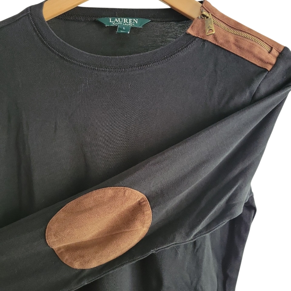 Ralph Lauren Long Sleeve Elbow Patch Tee - Picture 2 of 6